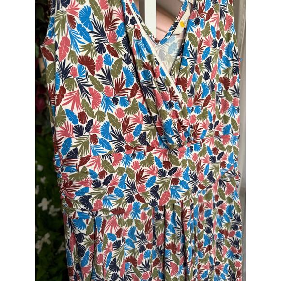Boden Effie Jersey Dress - Ivory, Palm Leaf Print Size 12 M MEDIUM - Picture 3 of 12